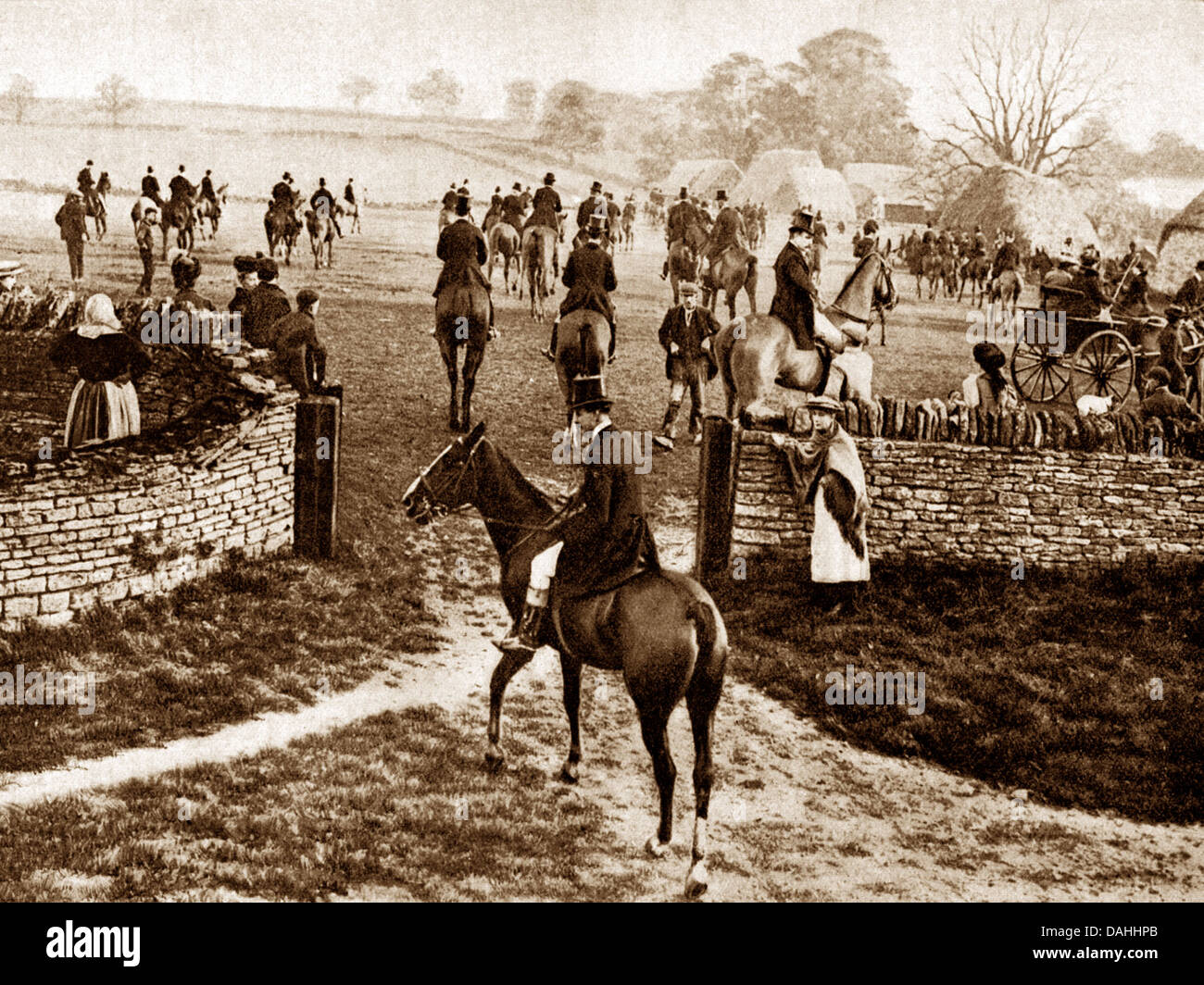 Fox hunting early 1900s Stock Photo