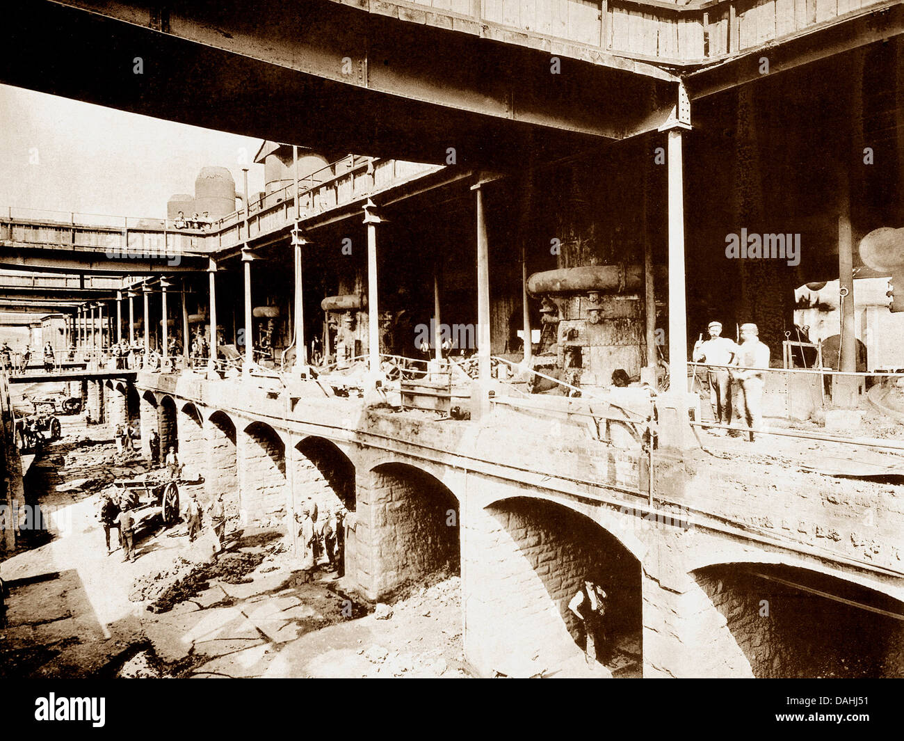 Steel Works Bessemer Cupola Stage early 1900s Stock Photo Alamy