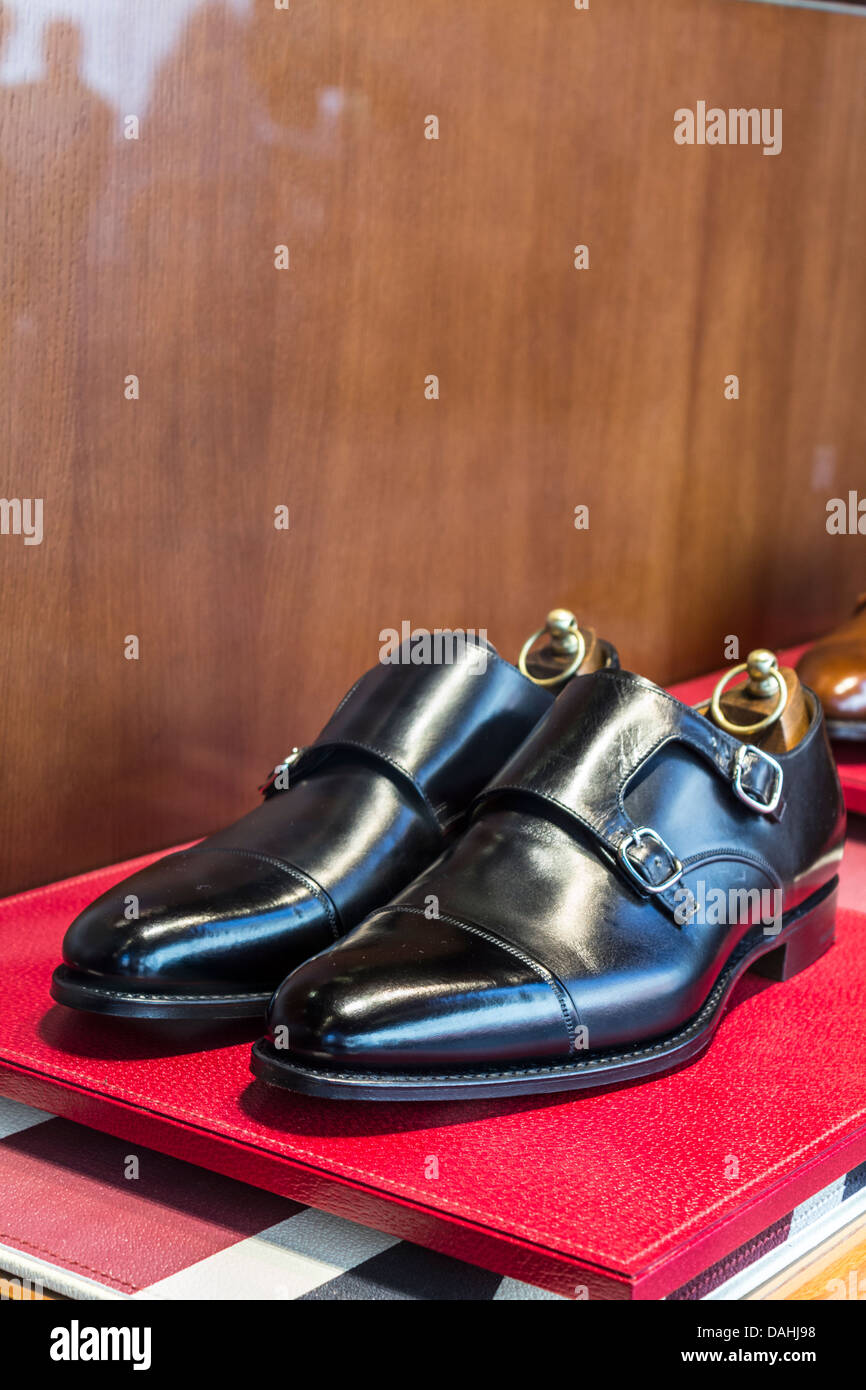 Mens Dress Shoes on Display Stock Photo