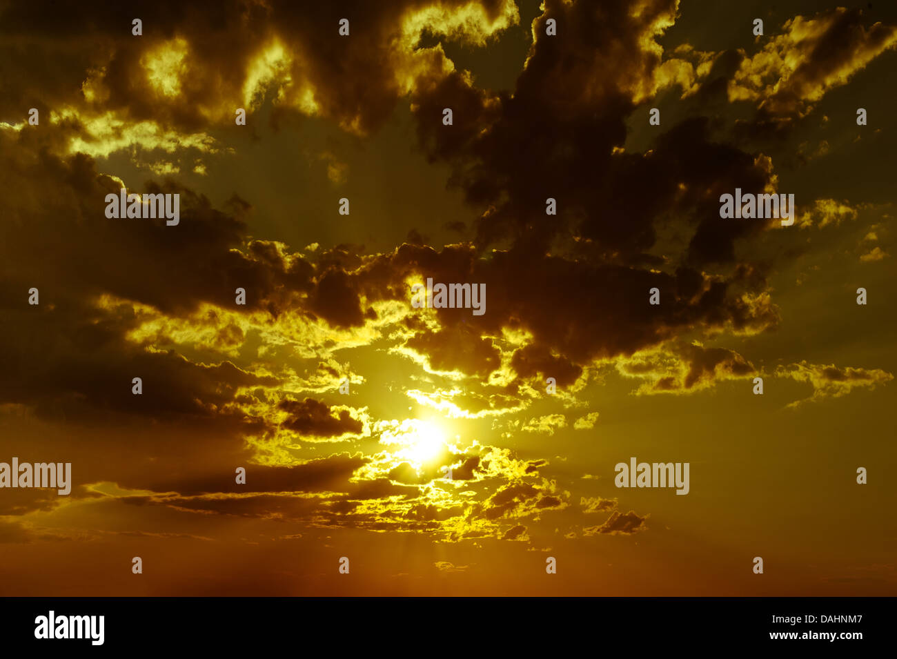 Dramatic background with cloudy sky at sunset Stock Photo - Alamy