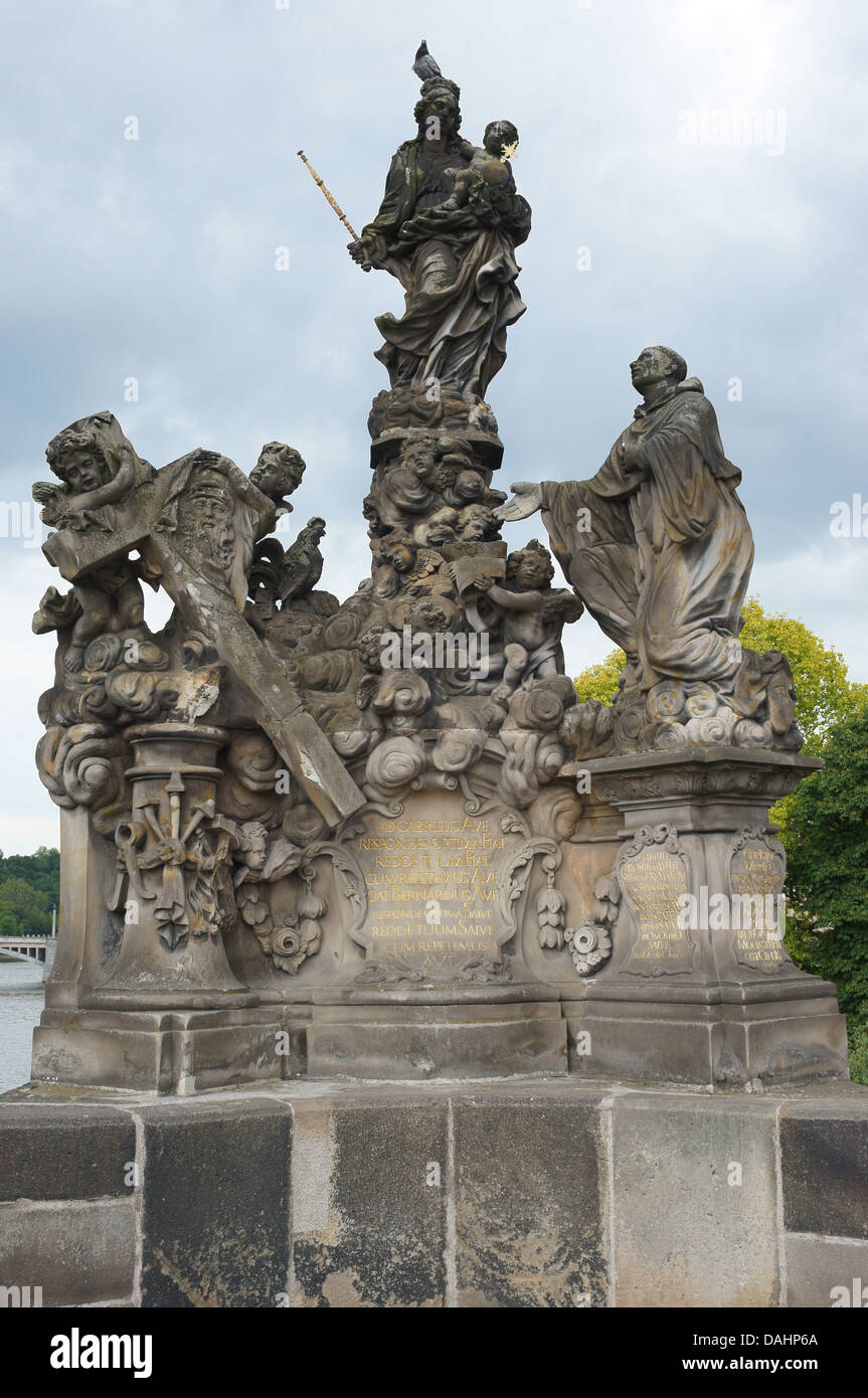 Sculpture Charles Bridge Prague Stock Photo