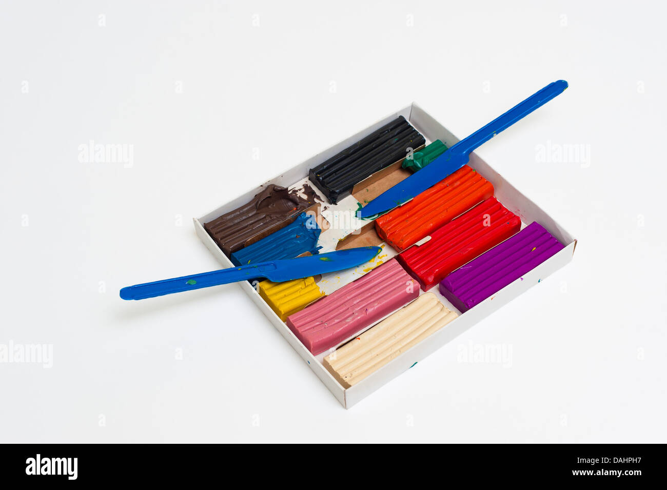 Dirty set of plasticine Stock Photo