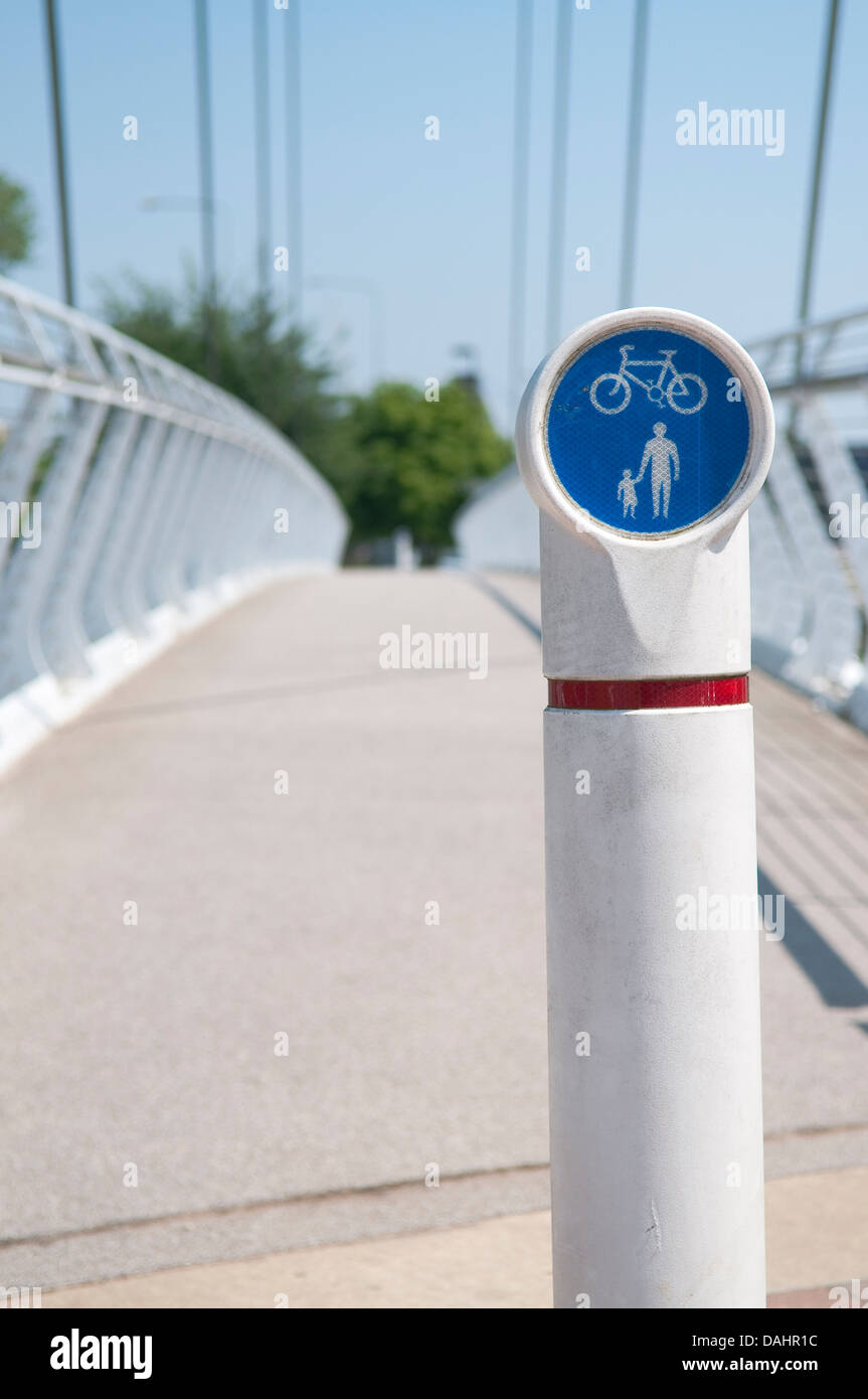 Cycle and pedestrian lane in Ipswich, Suffolk, UK. Stock Photo