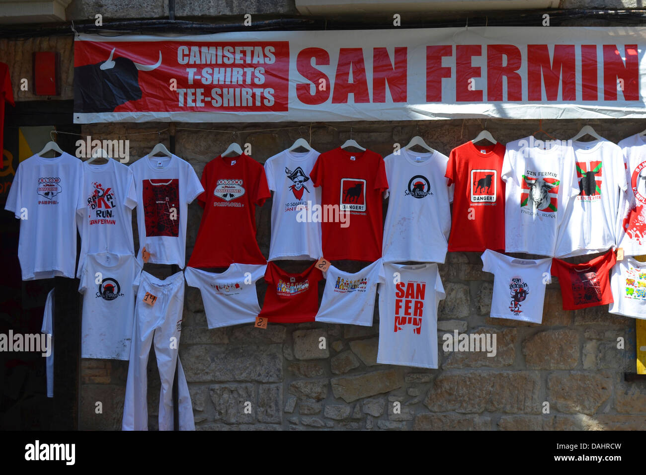 San Fermin festival merchandise and costumes for sale in Pamplona ...