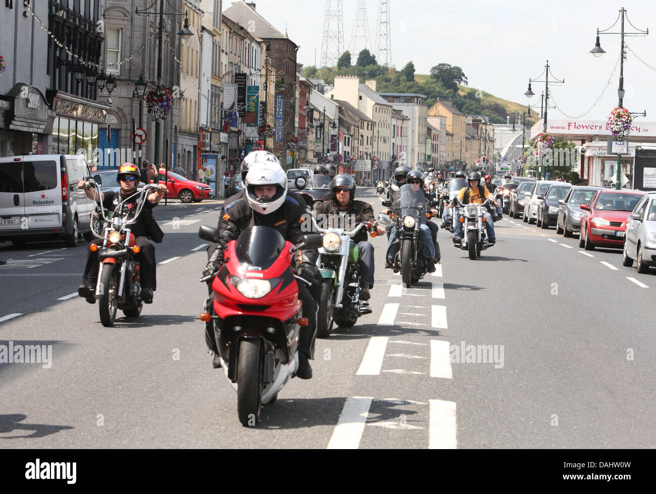 Waterford, Ireland. 13th July, 2013. Some of the hundreds of bike