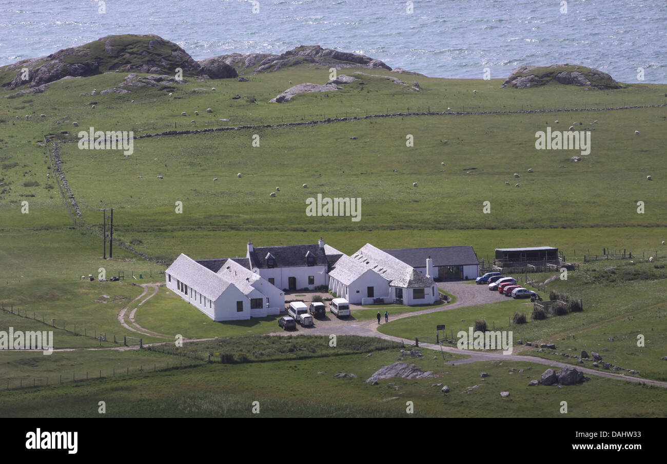 Elevated view of Hebridean Centre Isle of Coll Scotland July 2013 Stock Photo