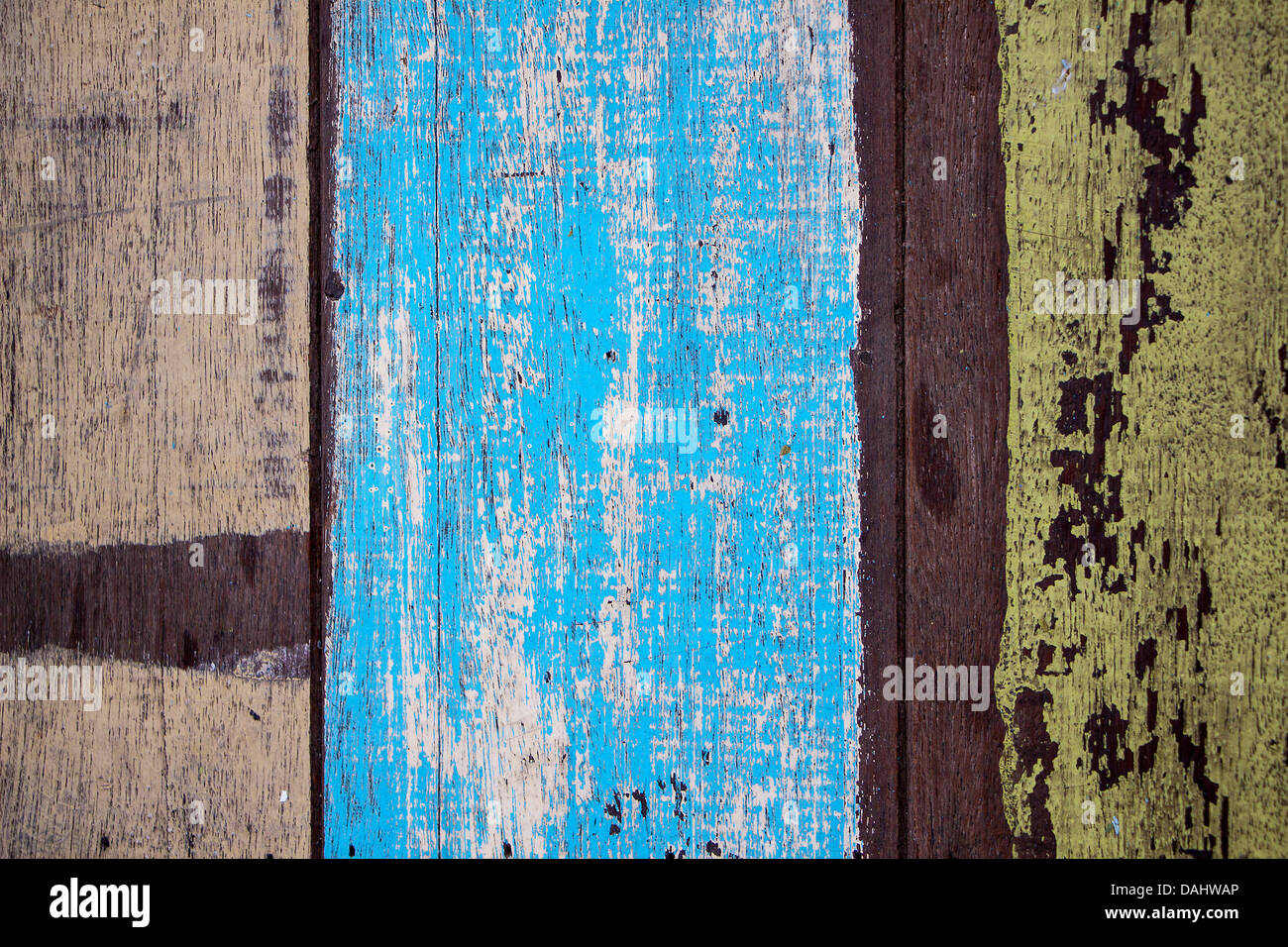 The background of the old painted boards Stock Photo