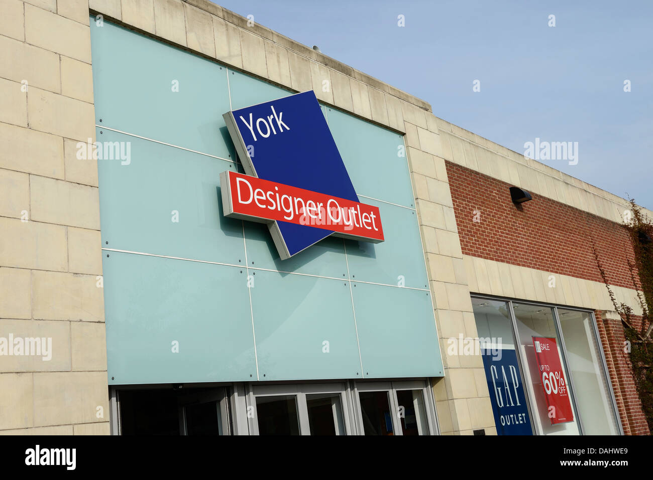 York Designer Outlet entrance York UK Stock Photo - Alamy