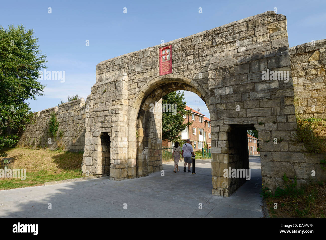 The Fishergate Bar entrance to York city centre and the city walls Stock Photo