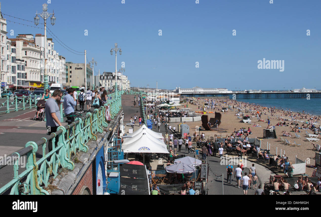 Seafront and beach at Brighton Sussex Stock Photo