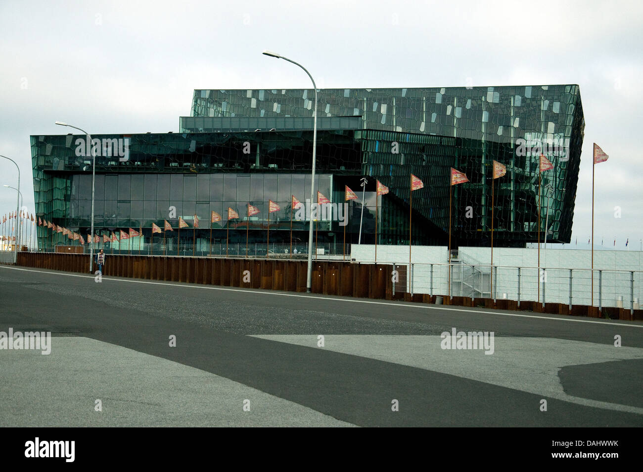 Reykjavik's controversial concert hall, Harpa. won a major E.U. award in 2013 for contemporary architecture Stock Photo