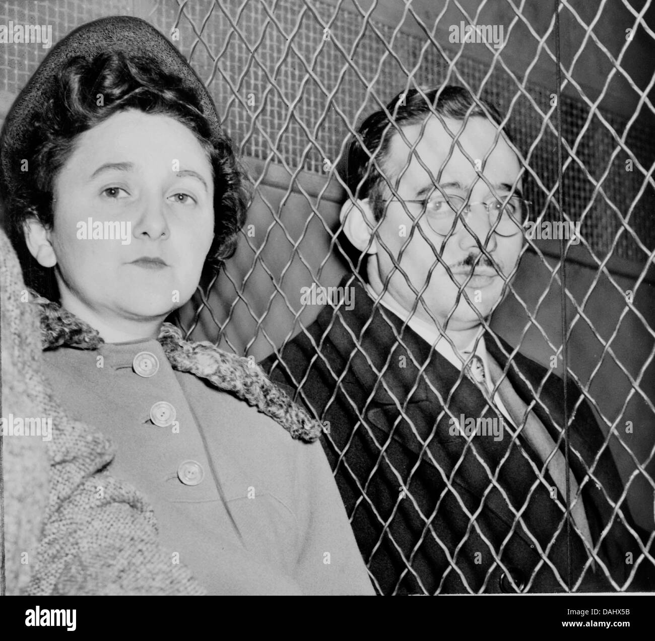 Julius Rosenberg and Ethel Greenglass Rosenberg United States citizens convicted of conspiracy to commit espionage and executed. Stock Photo
