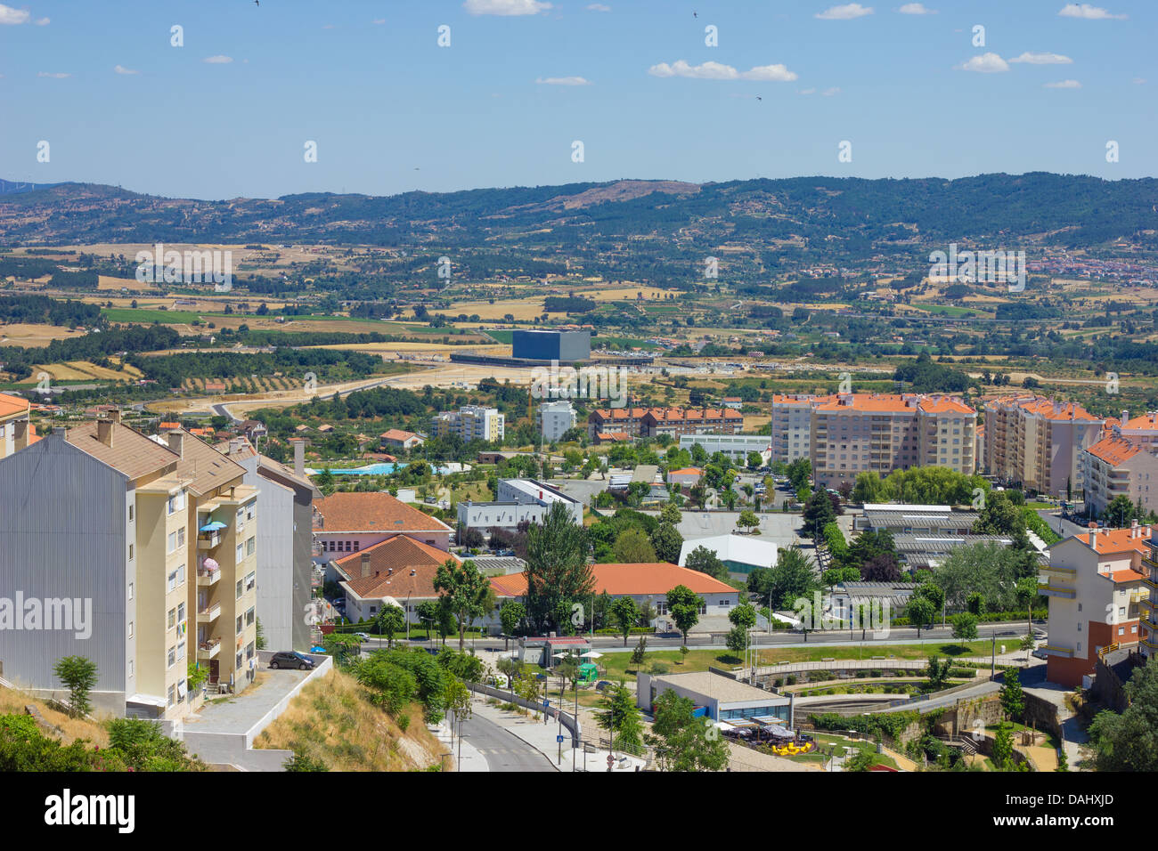 Covilhã landscape with Portugal Telecom Data center Stock Photo