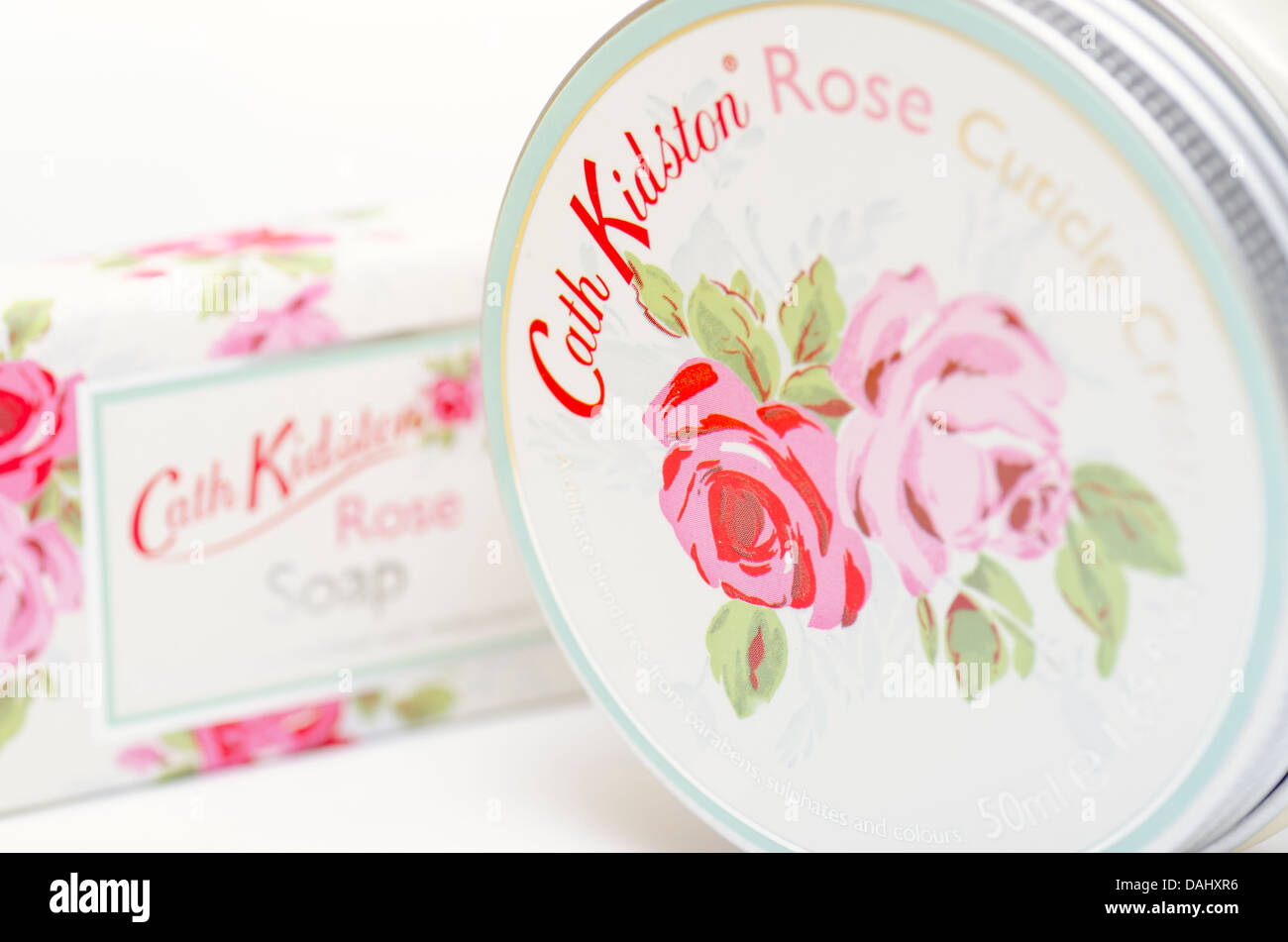 Cath Kidston rose soap and cuticle cream Stock Photo - Alamy
