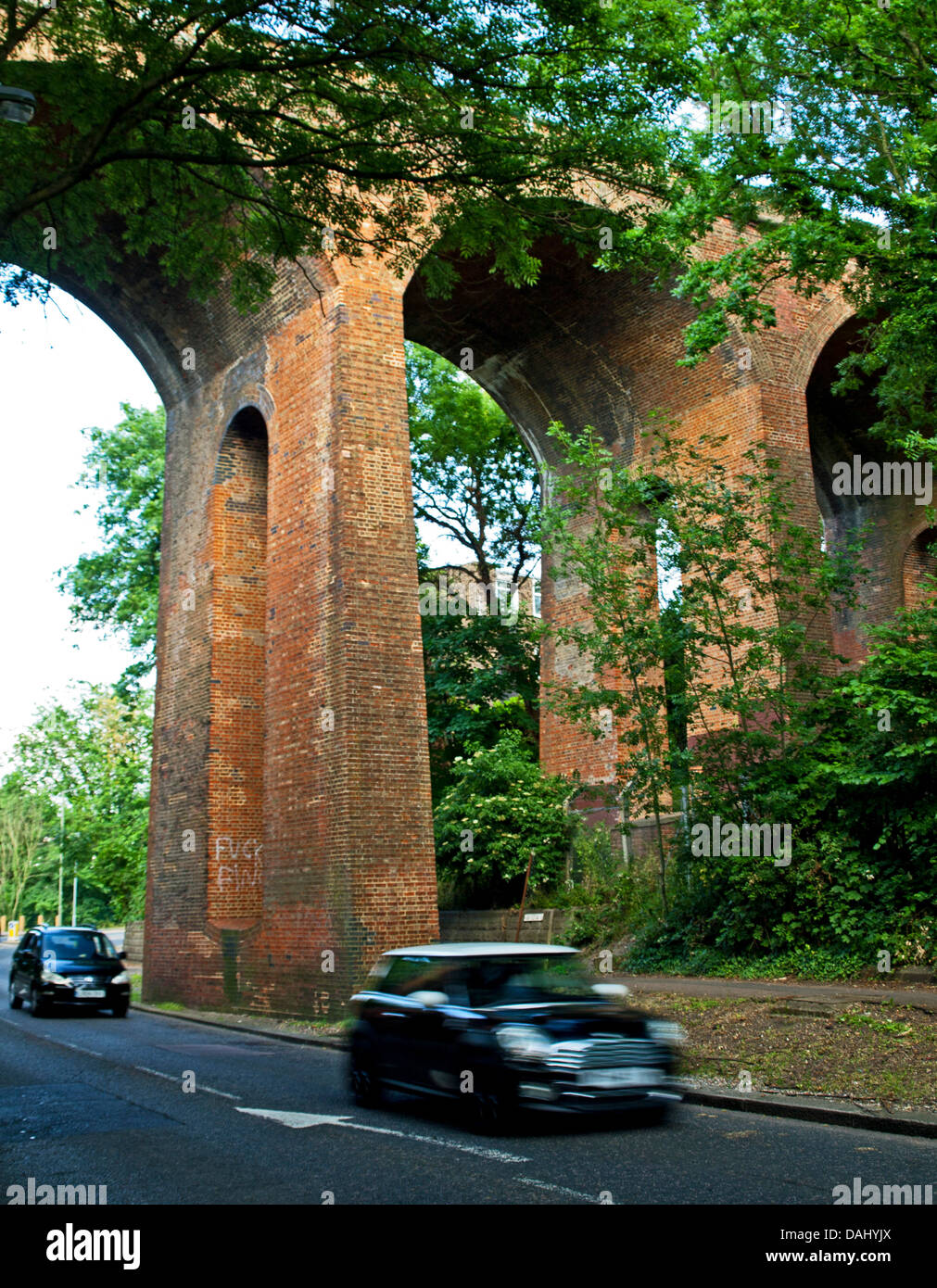 View of Dollis Brook Viaduct, the highest point on the London Underground network Stock Photo