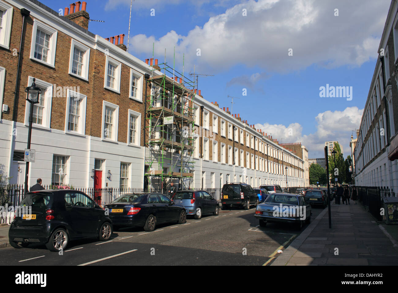 Terraced street Millbank London England UK Stock Photo Alamy