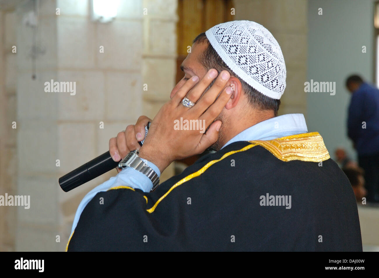 Muslim  Muezzin Call in a Masque Stock Photo