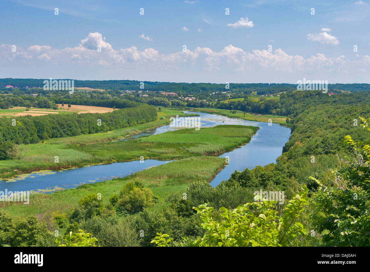 River Ros summer landscape, Central Ukraine Stock Photo