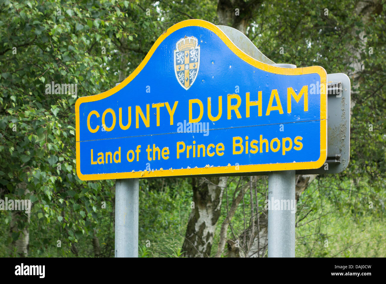 County Durham sign Stock Photo