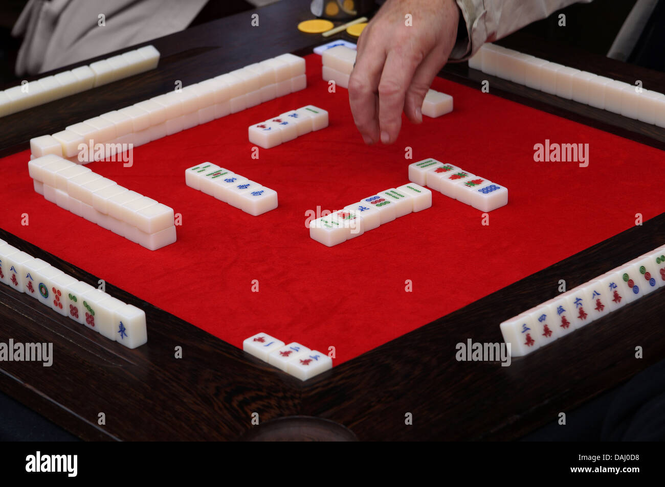 mahjong table game Stock Photo