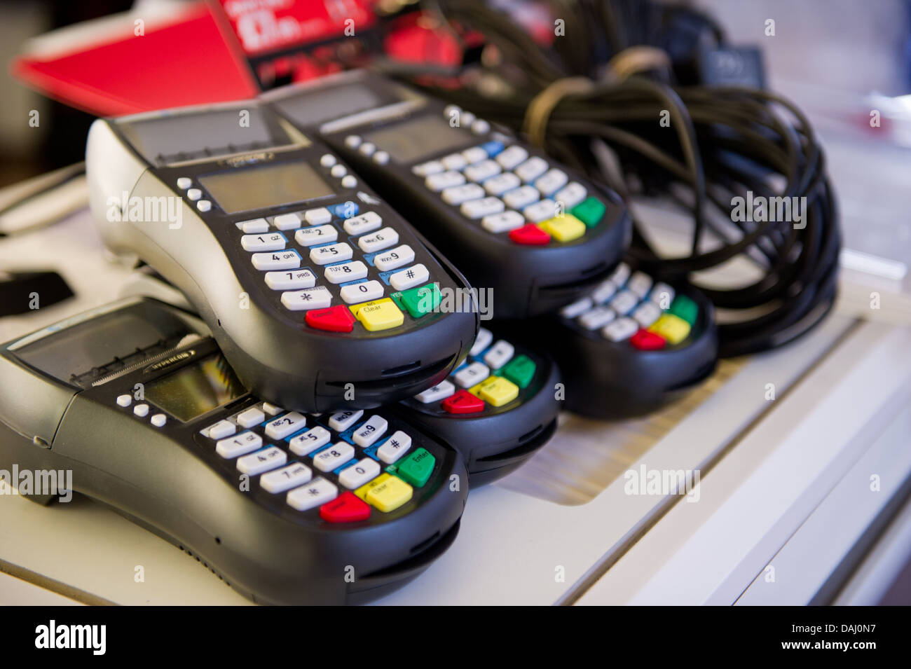 Chip & PIN machines piled up during the closing down process of a ...