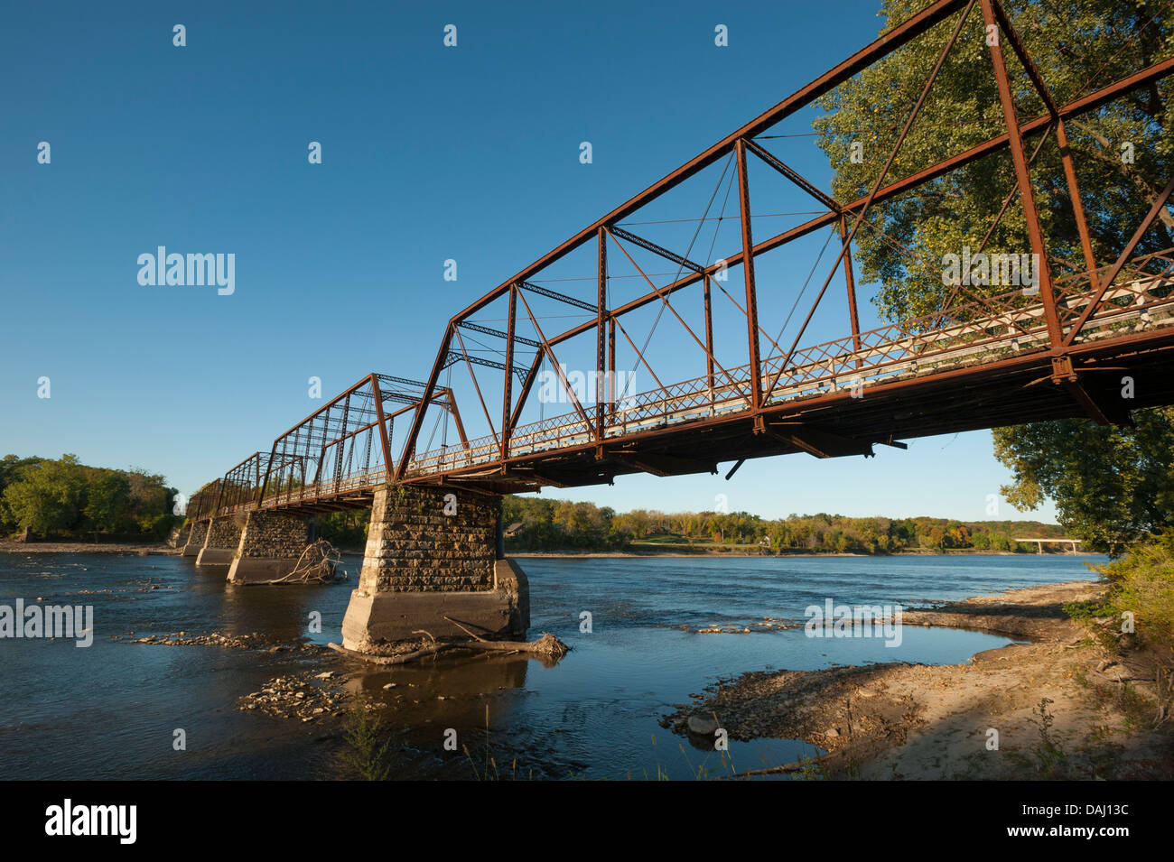 Des Moines River Bridge at Bentonsport, Van Buren County, Iowa, United States of America Stock Photo