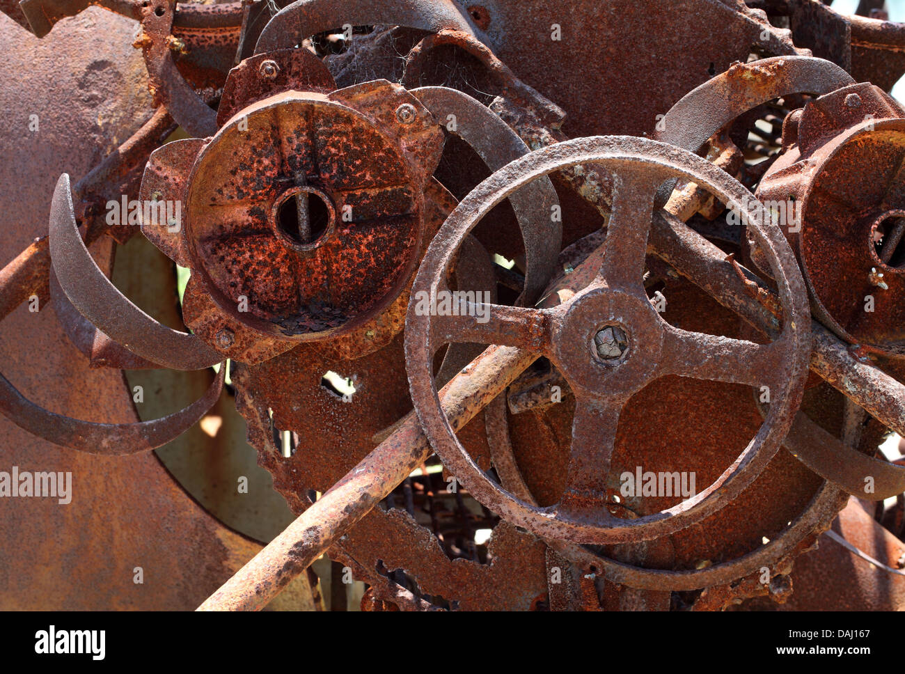 Rusty old metal machinery, metal scrap Stock Photo