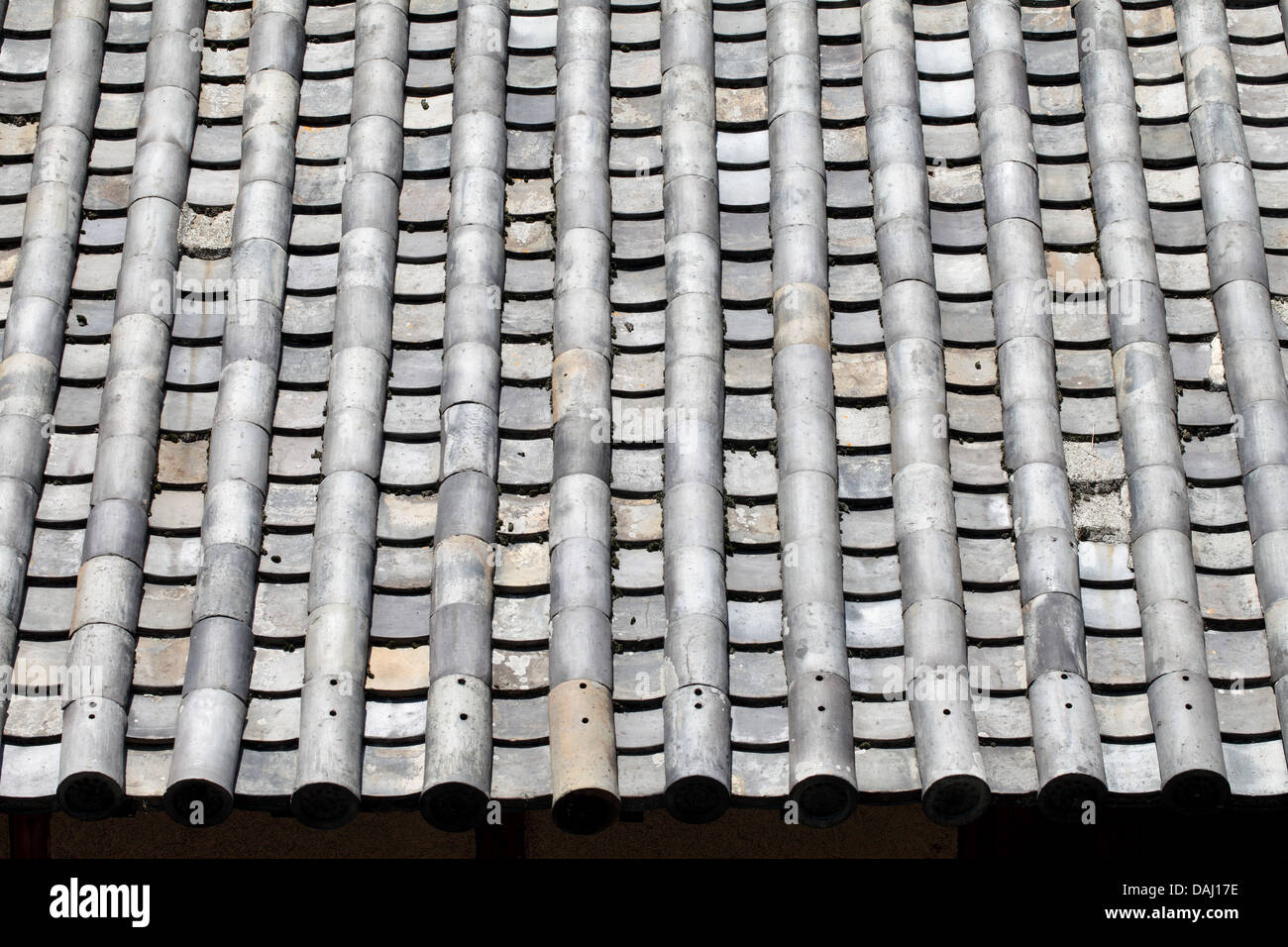 old asian roof clay tiles Stock Photo