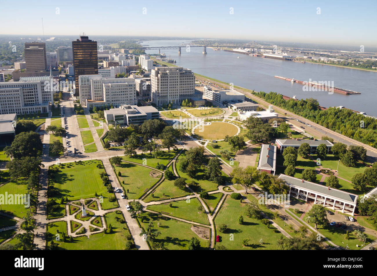 View from 27th floor observation deck, Louisiana State Capitol, Baton Rouge, Louisiana, United States of America Stock Photo