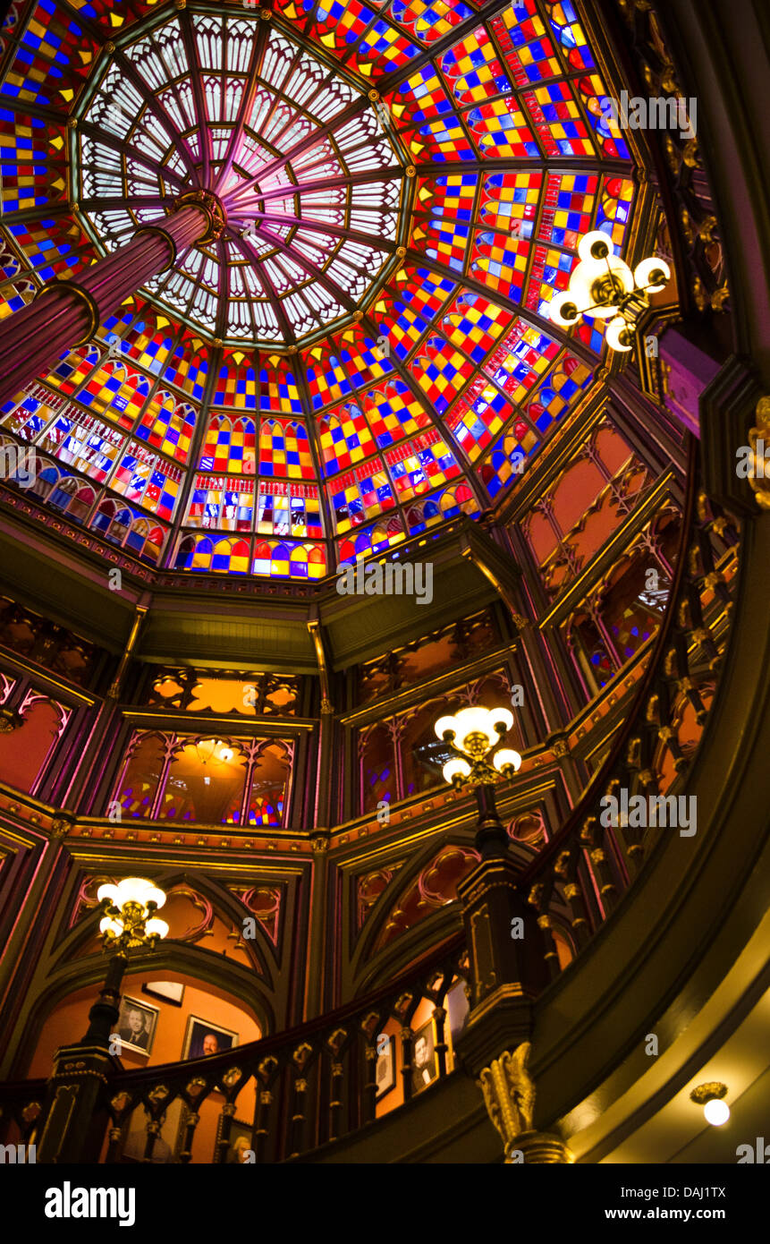 The stained glass dome of Louisiana's Old State Captiol, Baton Rouge ...