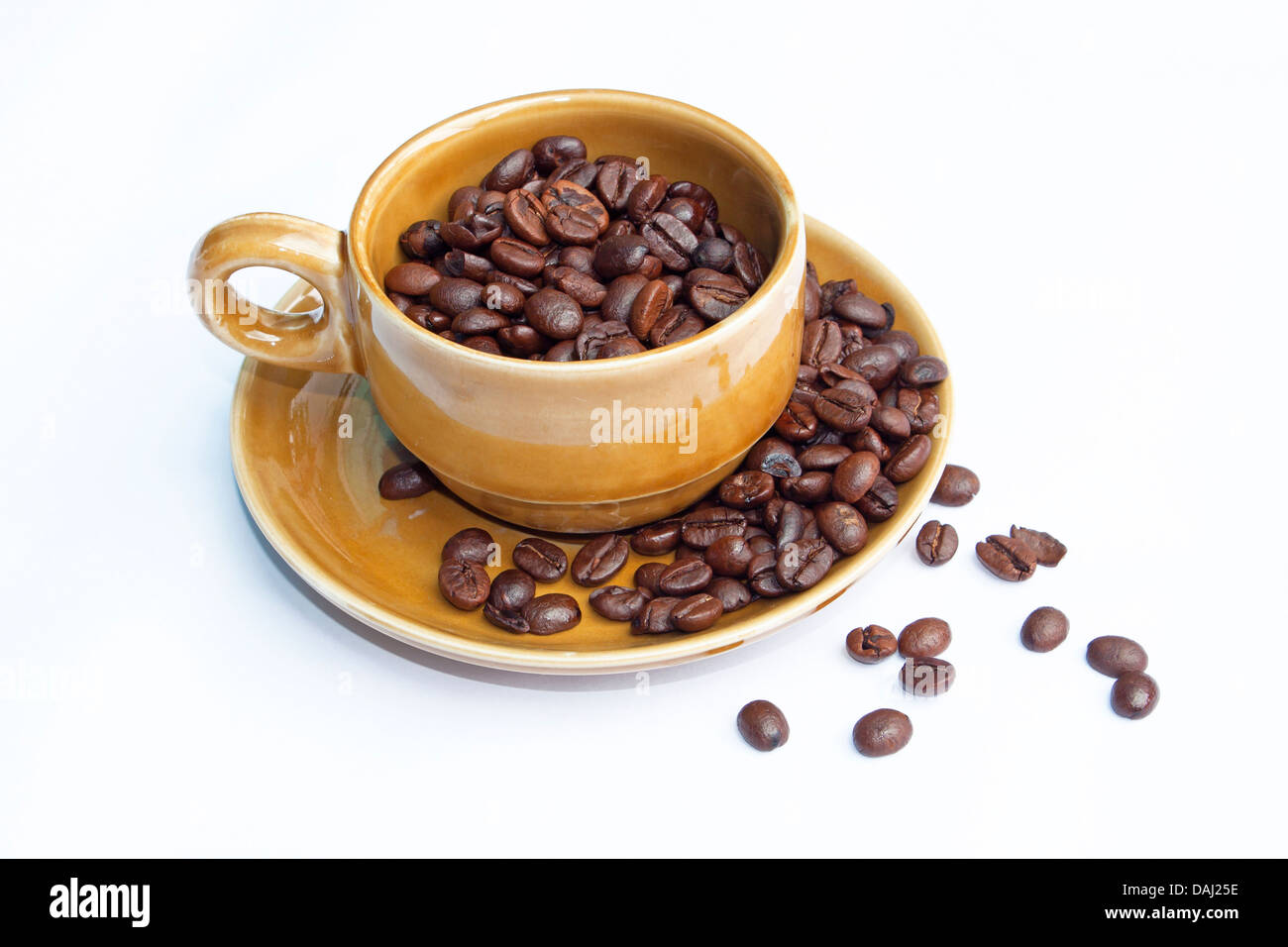 Turka and coffee beans in flight on white background 8012995 Stock