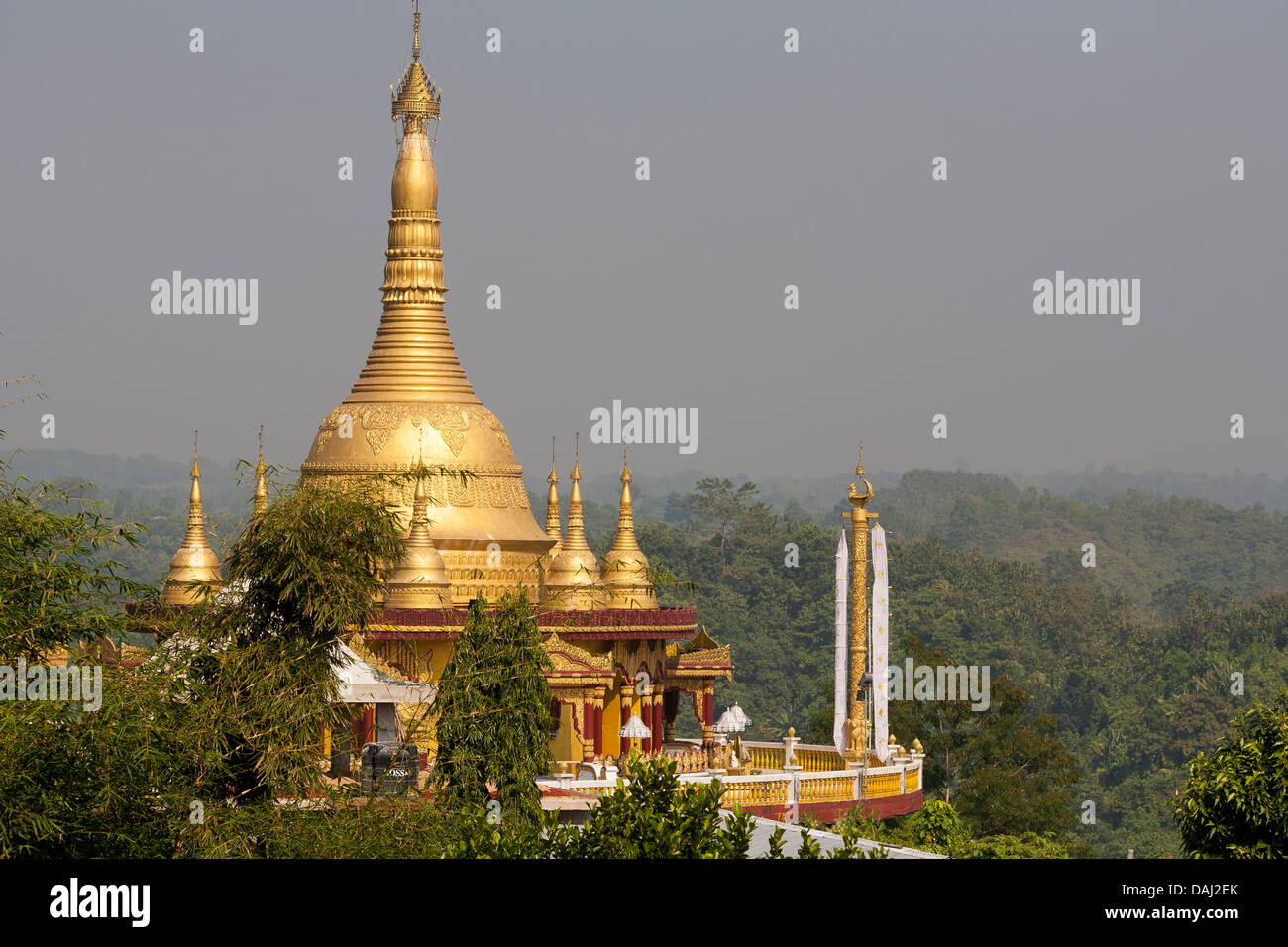 The golden temple, a reknown and famous Buddhist monastery close to Banderban in the Chittagong Hill Tracts of Bangladesh Stock Photo