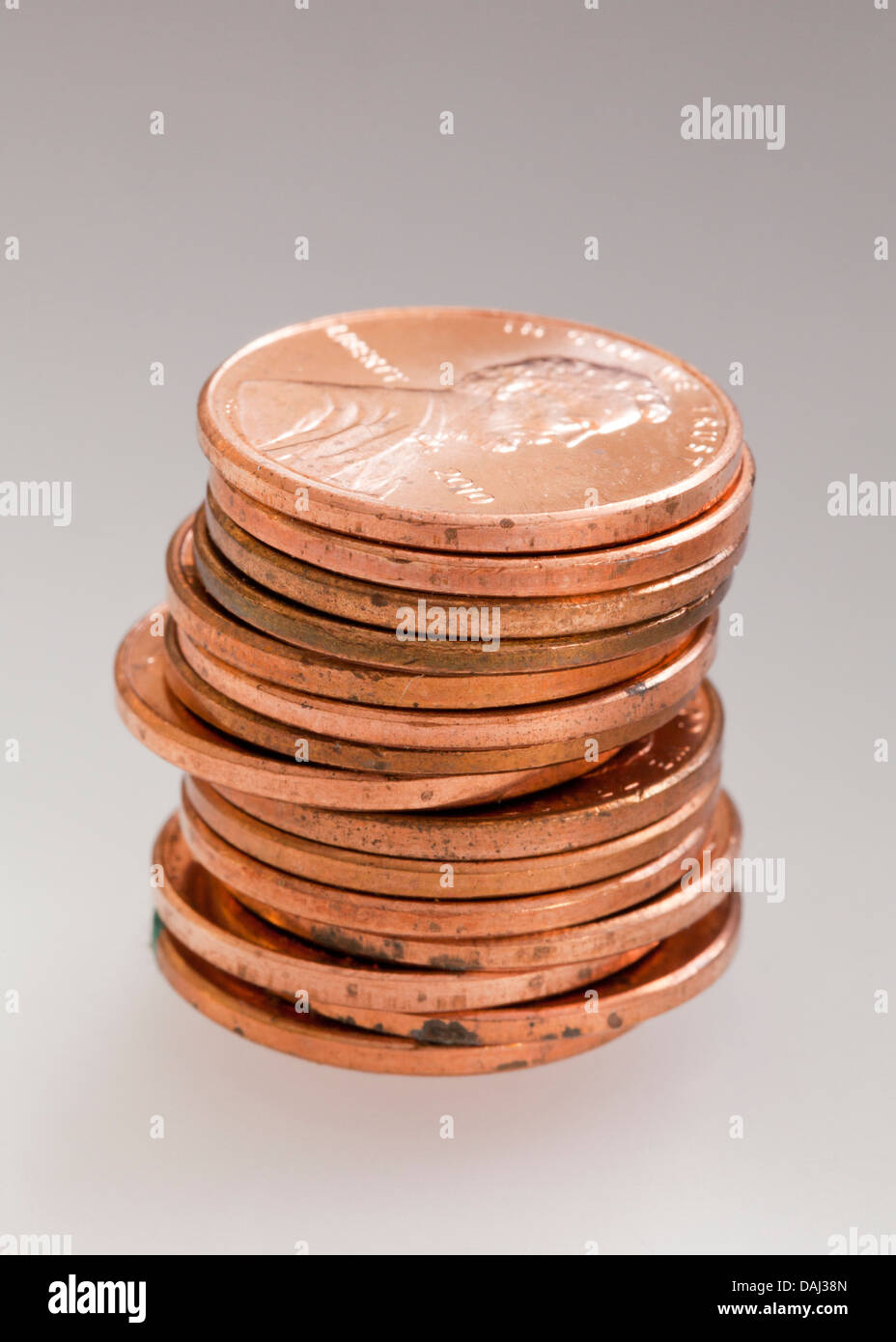 Pennies stack hires stock photography and images Alamy