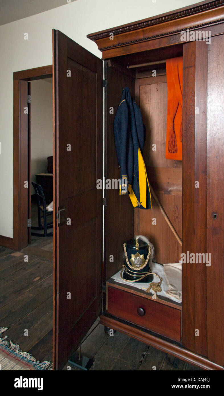 Armoire in an officer's quarters at Fort Scott, Kansas,2013. Stock Photo
