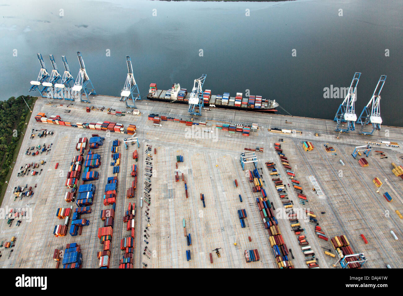 Aerial view of the Port of Charleston Wando Terminal in Charleston, SC