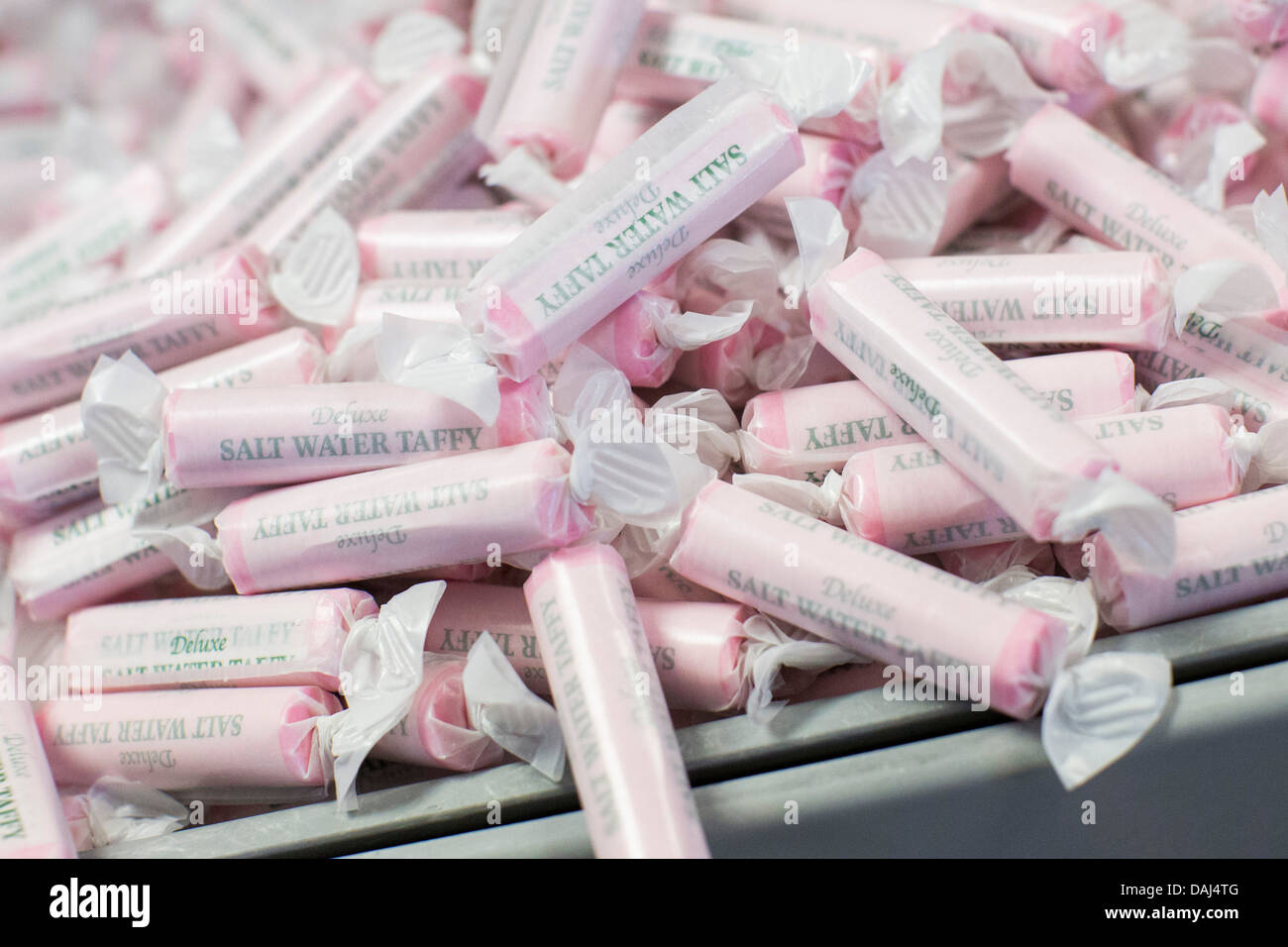 Salt water taffy production at the Dolle's Salt Water Taffy factory in Ocean City, Maryland.  Stock Photo