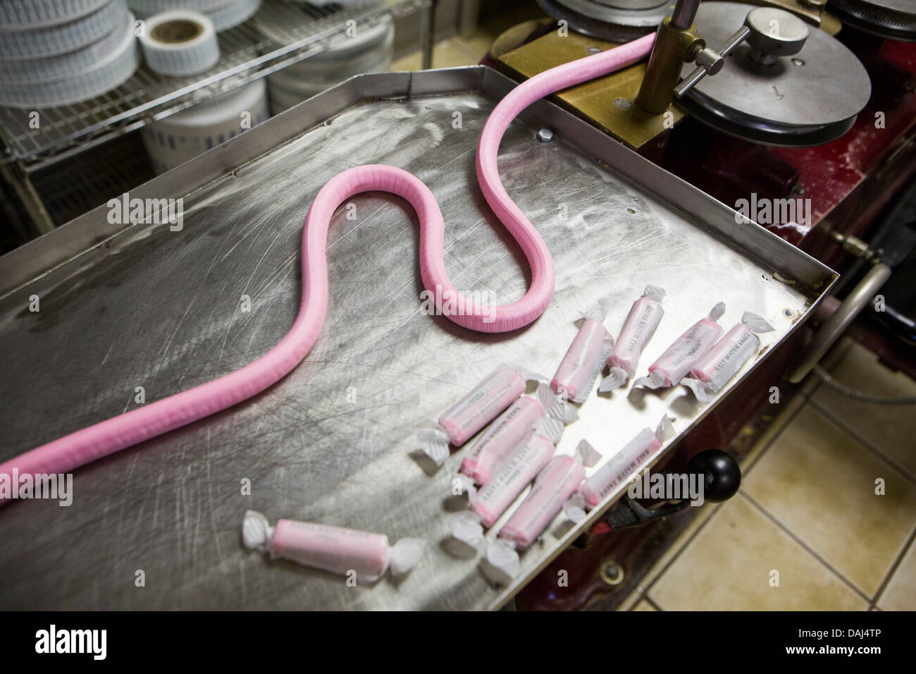 Salt water taffy production at the Dolle's Salt Water Taffy factory in