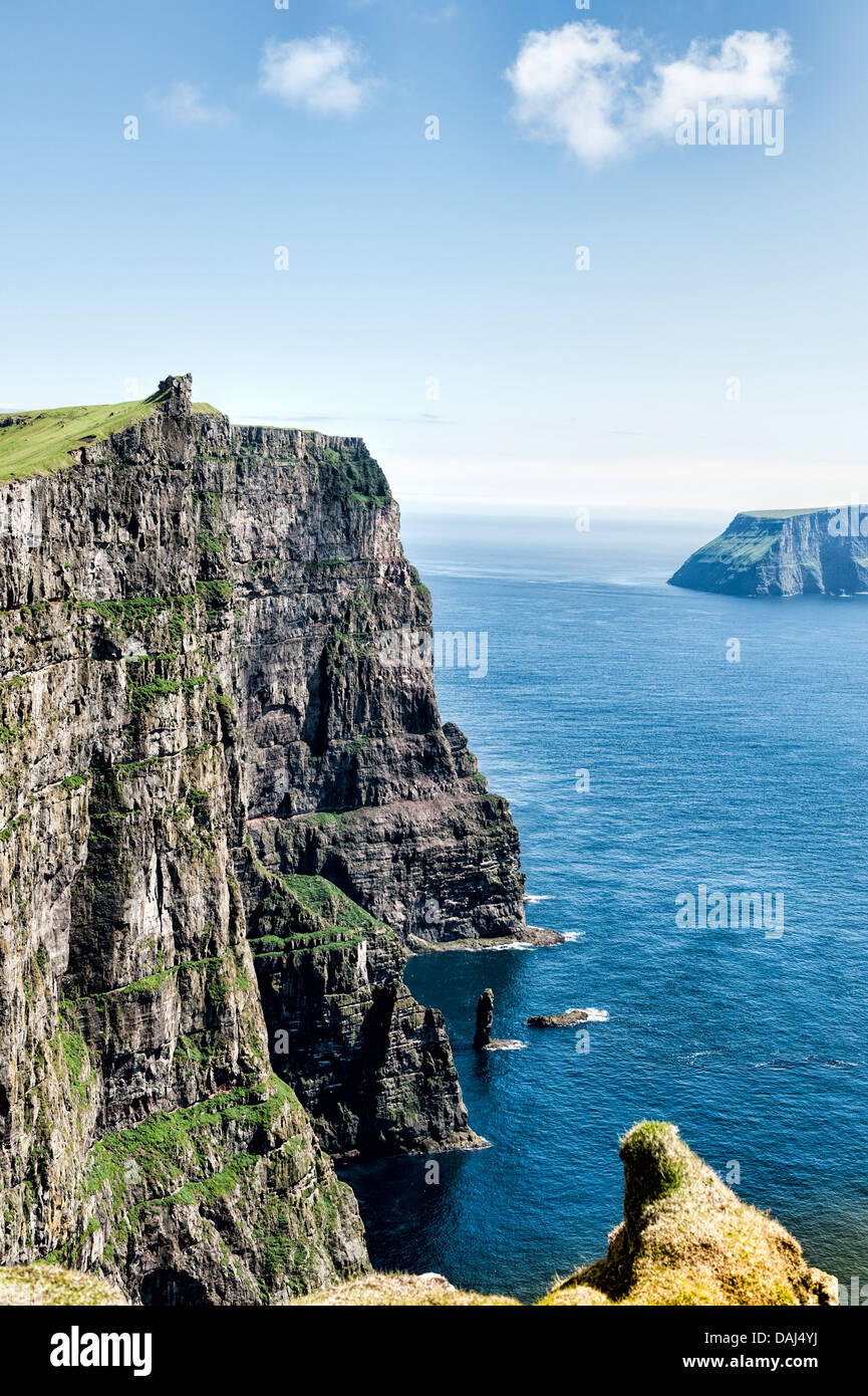 Mountain landscape in Skuvoy in the Faroe Islands Stock Photo