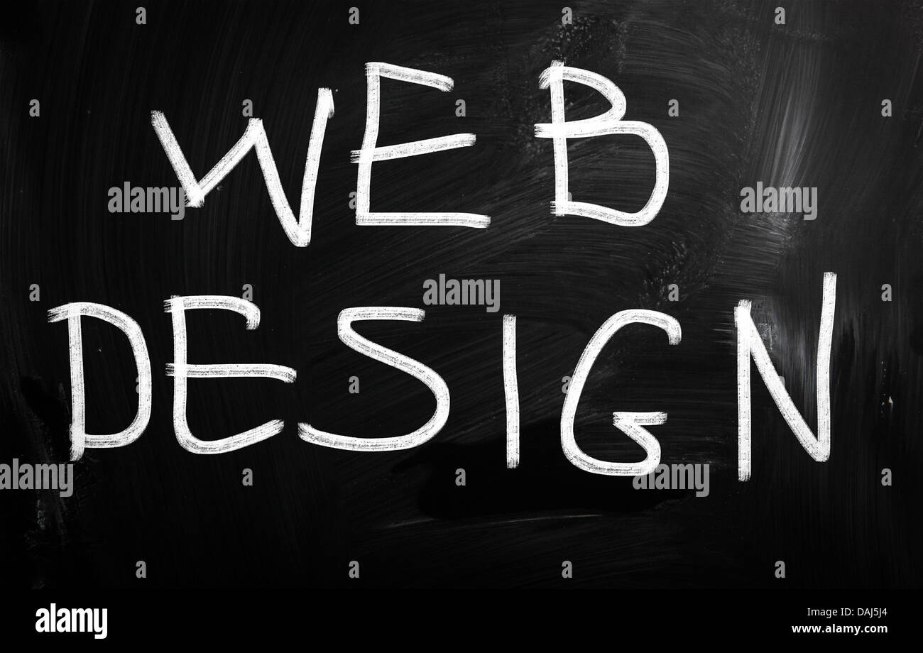 Web design handwritten with white chalk on a blackboard Stock Photo - Alamy