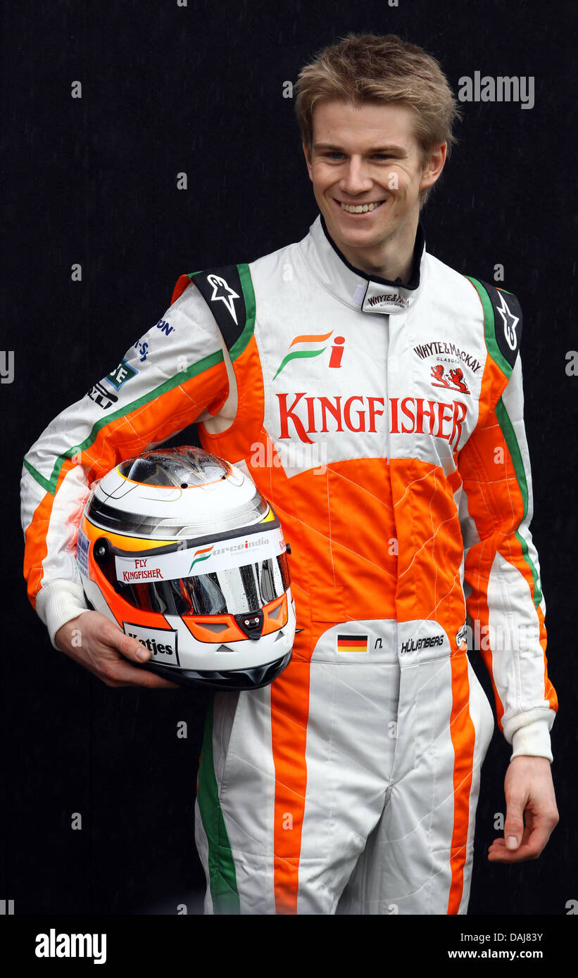 The picture shows the German Formula One testdriver Nico Hülkenberg of Force India during the photo session at the paddock of the Australian Formula 1 Grand Prix at the Albert Park circuit in Melbourne, Australia, 24 March 2011. The Formula One Grand Prix of Australia will take place on 27 March 2011. Photo: Jens Buettner Stock Photo