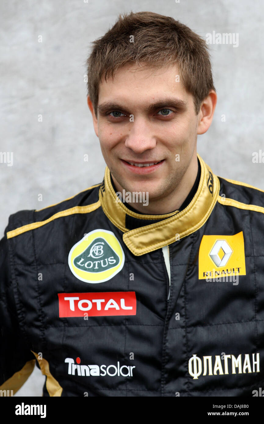 Russian Formula One driver Vitaly Petrov of Lotus Renault during the photo  session in the paddock of Albert Park street circuit in Melbourne,  Australia, 24 March 2011. The 2011 Formula 1 Grand