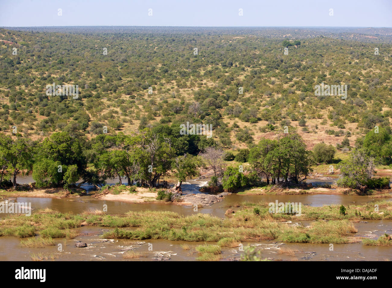 The Olifants River as seen from the Olifants rest camp, Kruger National Park, South Africa. Stock Photo