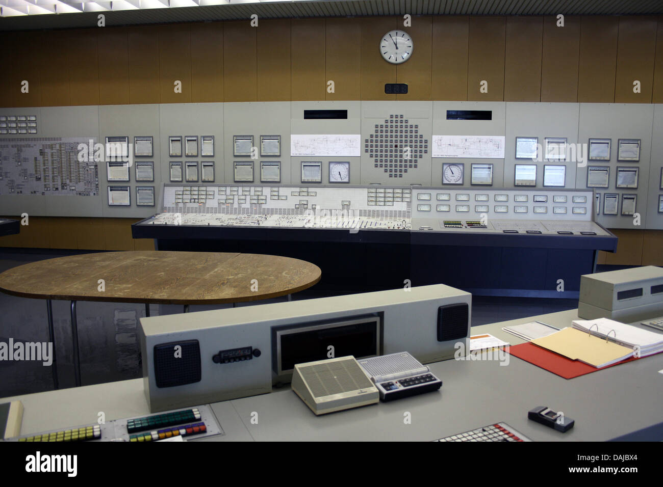 A view of the control room in the disused Austrian nuclear power plant in Zwentendorf, Austria, 01 April 2011. Zwentendorf is probably the most safe nuclear power plant in the world. While people in Japan are fleeing from the disaster in the nuclear power plant in Fukushima, this disused, almost structurally identical  reactor is attracting thousands of curious visitors. Photo: Mir Stock Photo