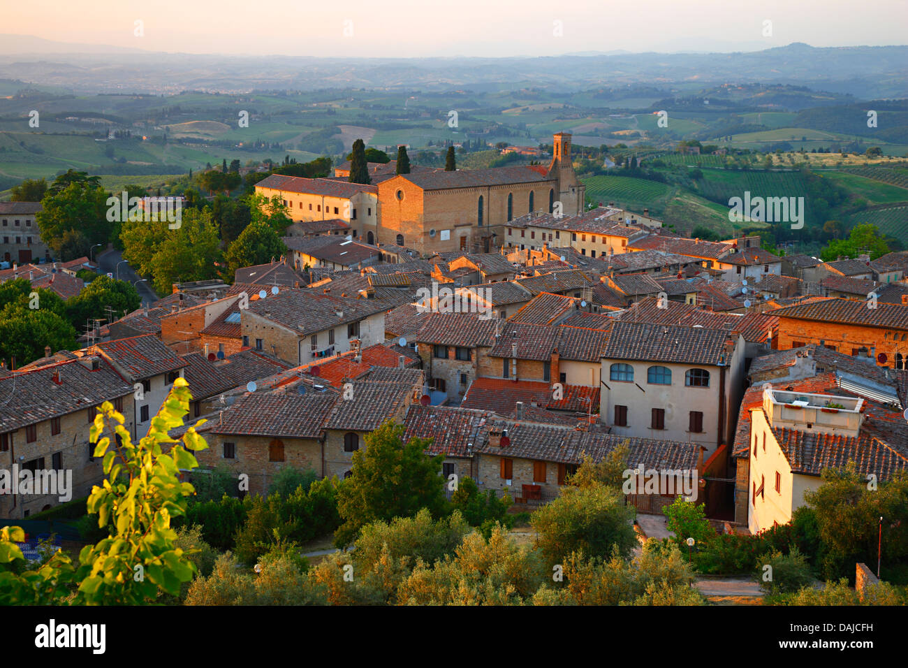 San Gimignano, Sant'Agostino church, Italy Stock Photo