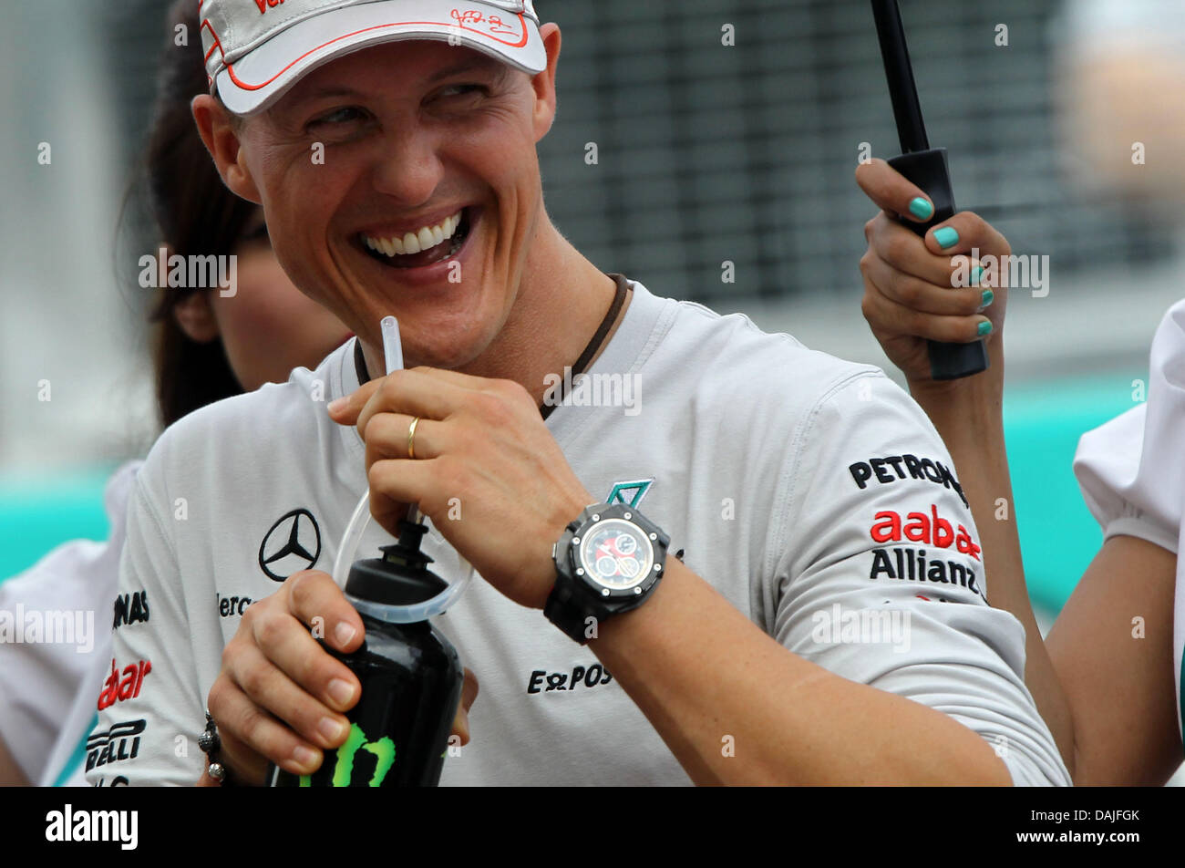 German Formula One driver Michael Schumacher of Mercedes GP seen during