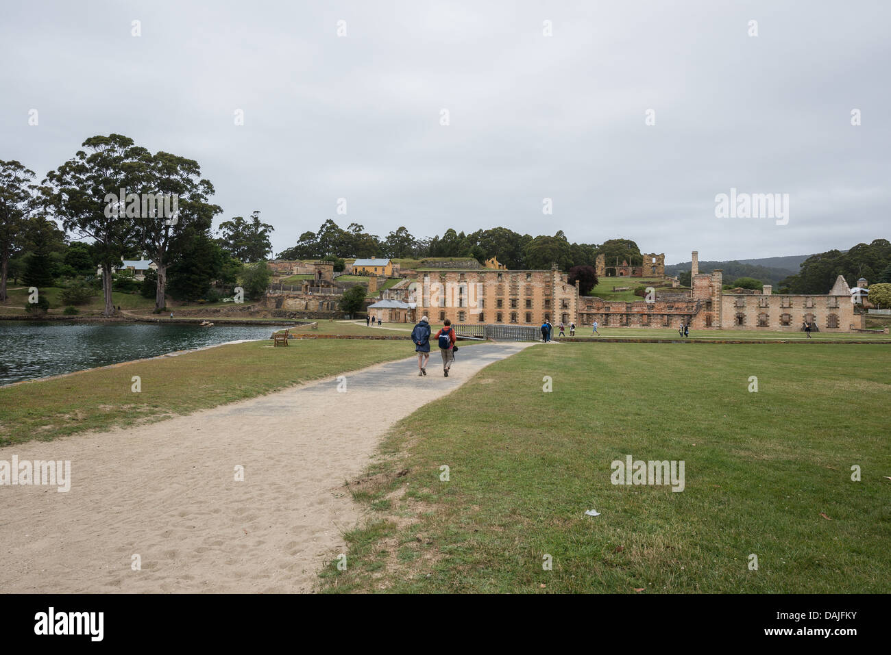 Building ruins at Port Arthur, Tasmania which was once a penal settlement in Australia's convict beginnings. Stock Photo