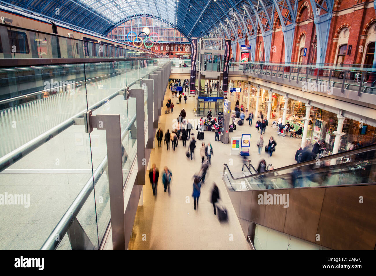 A view of the main concourse at Kings Cross St. Pancras International station in London, United