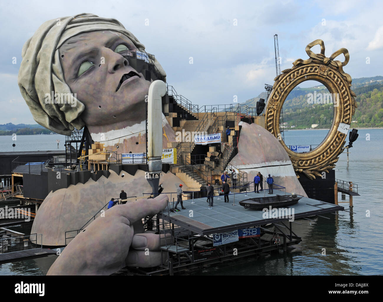The scenery for the opera 'André Chénier' of the Italian musician ...