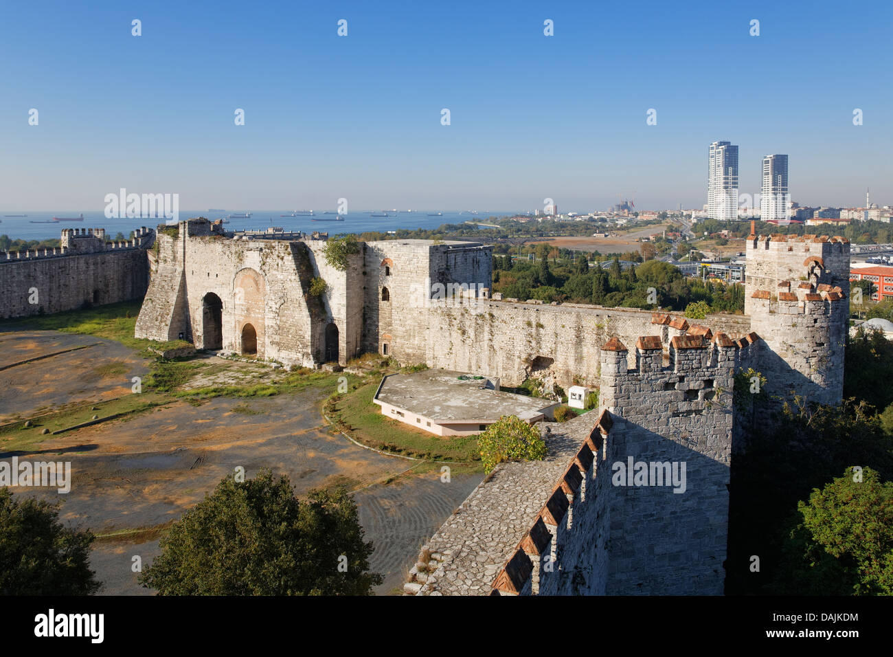 Turkey, Istanbul, View of Yedikule Fortress Stock Photo