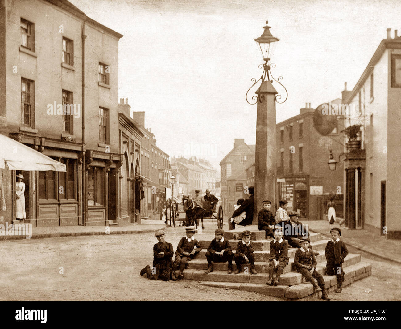 Cheadle The Cross early 1900s Stock Photo